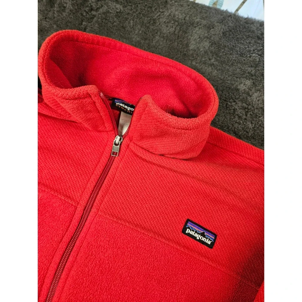 Patagonia Synchilla Fleece Jacket Mens XL Red Full Zip Midweight Outdoor Logo
